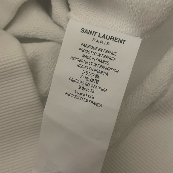 SAINT LAURENT RIVE GAUCHE WHITE HOODIE SZ S - Picture 9 of 11